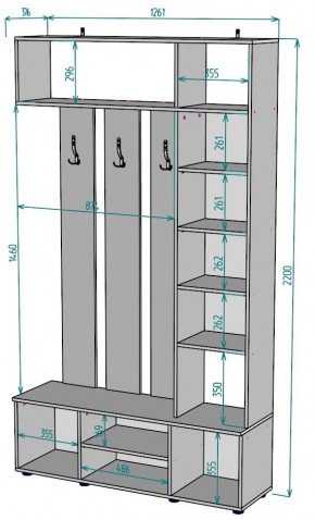 Прихожая с зеркалом V20_M в Копейске - kopejsk.mebel24.online | фото 2