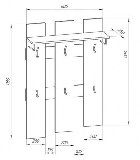 Прихожая-вешалка большая 800 в Копейске - kopejsk.mebel24.online | фото 2