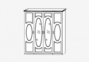 Прованс-2 Шкаф 4-х дверный с 2 зеркалами (Бежевый/Текстура белая платиной золото) в Копейске - kopejsk.mebel24.online | фото 2
