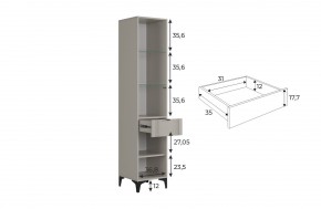 РИЧ Шкаф однодверный со стеклом в Копейске - kopejsk.mebel24.online | фото 3