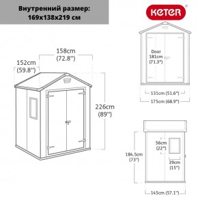 Сарай Манор 6x5DD (Manor 6x5DD) cерый/белый в Копейске - kopejsk.mebel24.online | фото 3