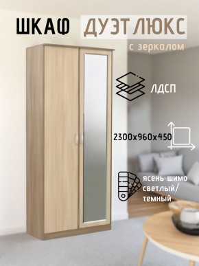 Шкаф 2-х створчатый Дуэт Люкс с зеркалом в Копейске - kopejsk.mebel24.online | фото 4