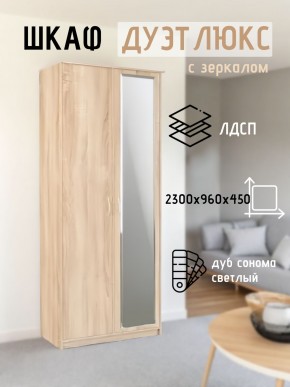 Шкаф 2-х створчатый Дуэт Люкс с зеркалом в Копейске - kopejsk.mebel24.online | фото 7