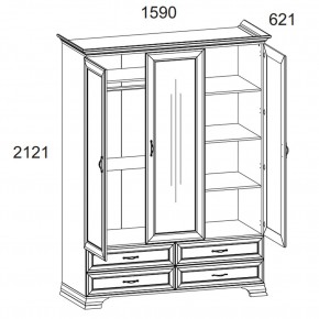 Шкаф 3D4S Z, TIFFANY, цвет вудлайн кремовый в Копейске - kopejsk.mebel24.online | фото 1