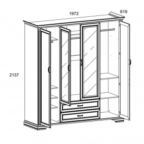 Шкаф 4D2S Z , MONAKO, цвет Сосна винтаж в Копейске - kopejsk.mebel24.online | фото 1