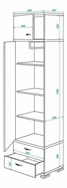 Шкаф платяной Домино КС-10 в Копейске - kopejsk.mebel24.online | фото 3