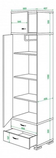 Шкаф для белья Домино КС-10 в Копейске - kopejsk.mebel24.online | фото 2