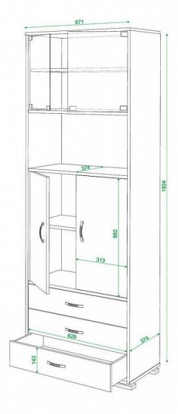 Шкаф комбинированный Домино СБ-220М в Копейске - kopejsk.mebel24.online | фото 3