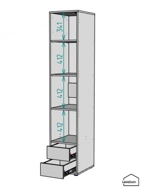 Шкаф Linnea MHR-1PO-4 2050х400х510 (Белый-М 11.1.2) в Копейске - kopejsk.mebel24.online | фото 3