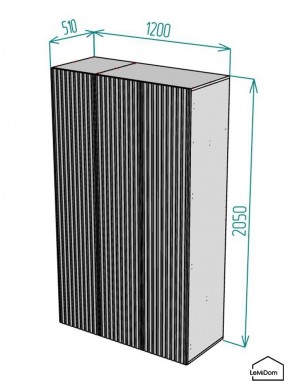 Шкаф Linnea MHR-3PO-2 2050х1200х510 (Белый-М 11.1.1) в Копейске - kopejsk.mebel24.online | фото 2