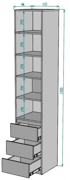 Шкаф Мальта H160 в Копейске - kopejsk.mebel24.online | фото 2