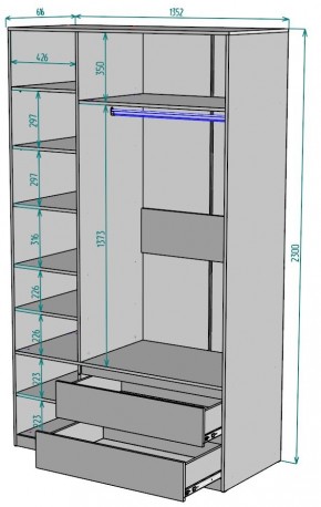 Шкаф Мальта H216 в Копейске - kopejsk.mebel24.online | фото 2