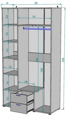 Шкаф Ольга H54 в Копейске - kopejsk.mebel24.online | фото 2