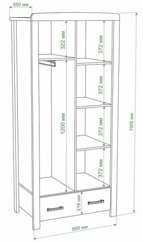 Шкаф платяной Бартоло Ш2Д в Копейске - kopejsk.mebel24.online | фото 2