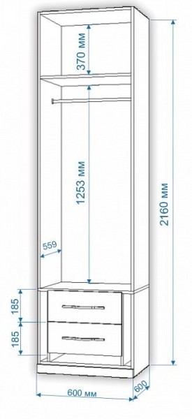 Шкаф платяной Нобиле Пл-60/60 в Копейске - kopejsk.mebel24.online | фото 2