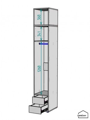 Шкаф с антресолью Linnea MHR-1A-3 2450х400х510 (Белый-М 11.1.2) в Копейске - kopejsk.mebel24.online | фото 3