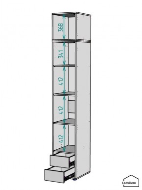 Шкаф с антресолью Linnea MHR-1A-4 2450х400х510 (Белый-М 11.1.2) в Копейске - kopejsk.mebel24.online | фото 3