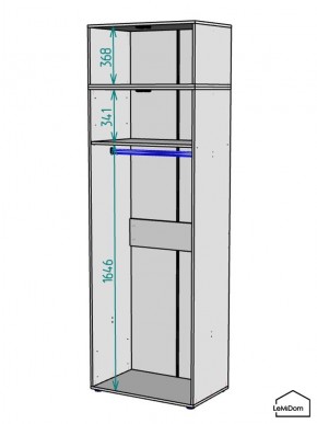 Шкаф с антресолью Linnea MHR-2A-1 2450х800х510 (Графит-М 11.1.25) в Копейске - kopejsk.mebel24.online | фото 3
