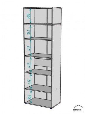 Шкаф с антресолью Linnea MHR-2A-2 2450х800х510 (Графит-М 11.1.25) в Копейске - kopejsk.mebel24.online | фото 3