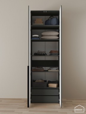 Шкаф с антресолью Linnea MHR-2A-3 2450х800х510 (Графит-М 11.1.25) в Копейске - kopejsk.mebel24.online | фото 5