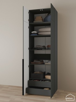 Шкаф с антресолью Linnea MHR-2A-3 2450х800х510 (Графит-М 11.1.25) в Копейске - kopejsk.mebel24.online | фото 6