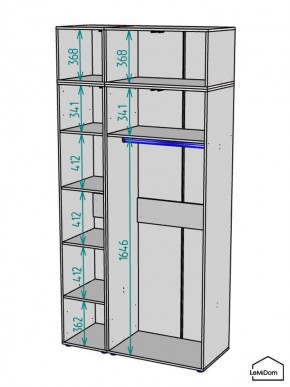 Шкаф с антресолью Linnea MHR-3POA-1 2450х1200х510 (Белый-М 11.1.1) в Копейске - kopejsk.mebel24.online | фото 3