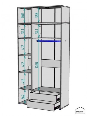Шкаф с антресолью Linnea MHR-3POA-2 2450х1200х510 (Белый-М 11.1.1) в Копейске - kopejsk.mebel24.online | фото 3