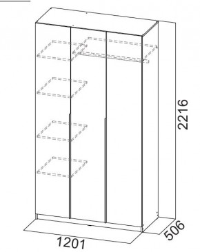 Шкаф ШК-5 (1200) Белый текстурный в Копейске - kopejsk.mebel24.online | фото