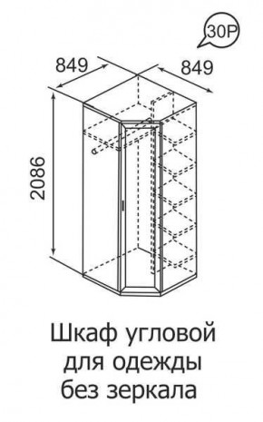 Шкаф угловой для одежды Ника-Люкс 30 без зеркал в Копейске - kopejsk.mebel24.online | фото 3