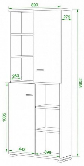 Шкаф-витрина Домино ПУ-30-2-ФС в Копейске - kopejsk.mebel24.online | фото 2