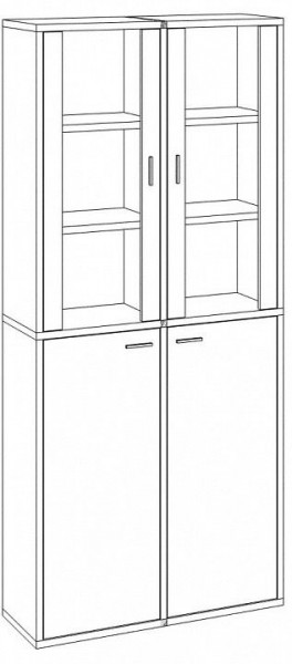 Шкаф-витрина Домино СУ(ш2в2)+2ФС+2ФГ в Копейске - kopejsk.mebel24.online | фото 2