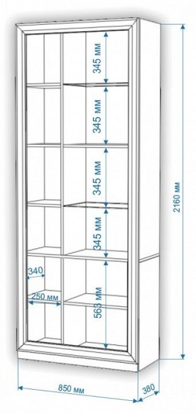 Шкаф-витрина Нобиле ШВтВ-ФСД-БЯН в Копейске - kopejsk.mebel24.online | фото 3