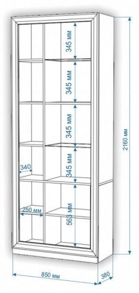 Шкаф-витрина Нобиле ШВтВ-ФСД-ФГК в Копейске - kopejsk.mebel24.online | фото 3