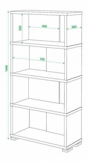 Стеллаж книжный Домино нельсон СБ-10_4 в Копейске - kopejsk.mebel24.online | фото 2