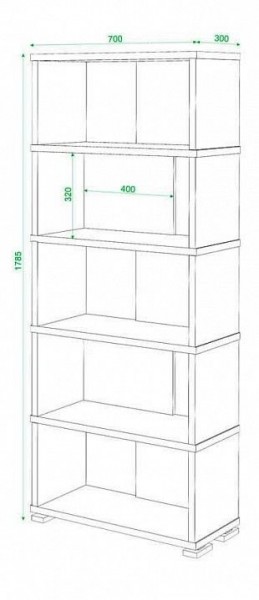 Стеллаж книжный Домино нельсон СБ-10_5 в Копейске - kopejsk.mebel24.online | фото 2