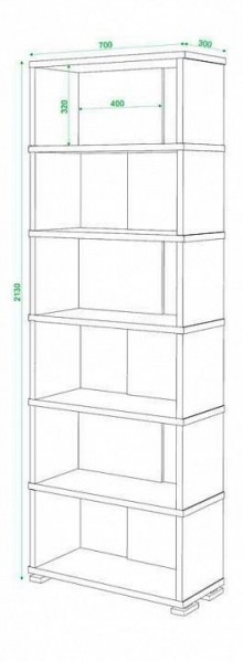 Стеллаж книжный Домино нельсон СБ-10_6 в Копейске - kopejsk.mebel24.online | фото 3