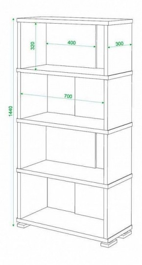 Стеллаж книжный Домино СБ-10_4 в Копейске - kopejsk.mebel24.online | фото 3