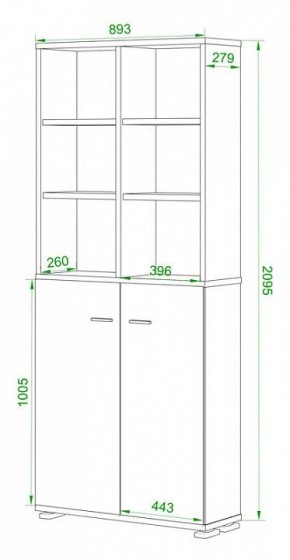 Стеллаж комбинированный Домино Лайт ПУ-30-4 в Копейске - kopejsk.mebel24.online | фото 2