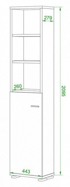 Стеллаж комбинированный Домино ПУ-20-2 в Копейске - kopejsk.mebel24.online | фото 2