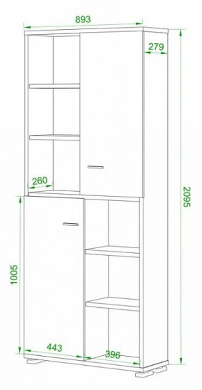 Стеллаж комбинированный Домино ПУ-30-2 в Копейске - kopejsk.mebel24.online | фото 2