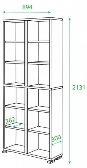 Стеллаж комбинированный Домино ПУ-30-4 в Копейске - kopejsk.mebel24.online | фото 2