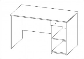 Стол КАСТОР письменный с одной тумбой и одним ящиком, цвет белый в Копейске - kopejsk.mebel24.online | фото 2