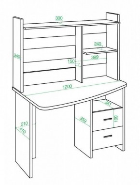 Стол компьютерный Домино Лайт СКЛ-Крл 120+НКЛ-120 в Копейске - kopejsk.mebel24.online | фото 2