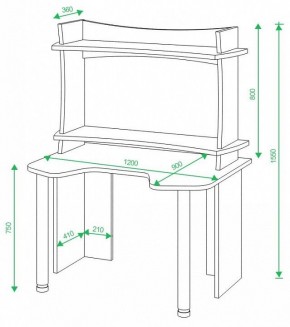 Стол компьютерный Домино lite СКЛ-Игр120 в Копейске - kopejsk.mebel24.online | фото 2