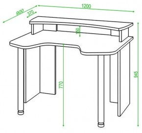 Стол компьютерный Домино Lite СКЛ-Игр120+НКИЛ120 в Копейске - kopejsk.mebel24.online | фото 2