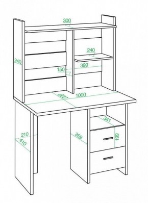 Стол компьютерный Домино Lite СКЛ-Прям100Р+НКЛ-100 в Копейске - kopejsk.mebel24.online | фото 2