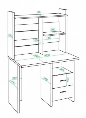 Стол компьютерный Домино Lite СКЛ-Прям100Р+НКЛ-100 в Копейске - kopejsk.mebel24.online | фото 2