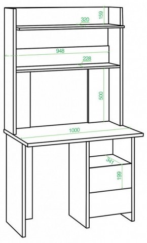 Стол компьютерный Домино Lite СКЛ-Прям100Р+НКЛХ-100 в Копейске - kopejsk.mebel24.online | фото 2