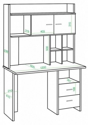 Стол компьютерный Домино lite СКЛ-Прям120+НКЛХ-120 в Копейске - kopejsk.mebel24.online | фото 2