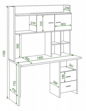 Стол компьютерный Домино Lite СКЛ-Прям130+НКЛХ-130 в Копейске - kopejsk.mebel24.online | фото 2